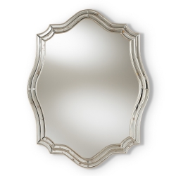 Baxton Studio Isidora Art Deco Antique Silver Finished Accent Wall Mirror